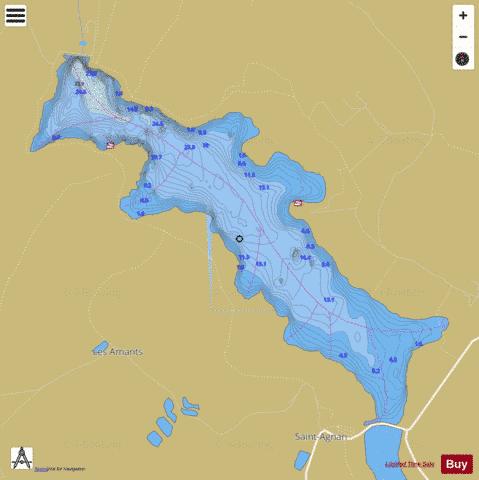 BARRAGE DE SAINT-AGNAN depth contour Map - i-Boating App