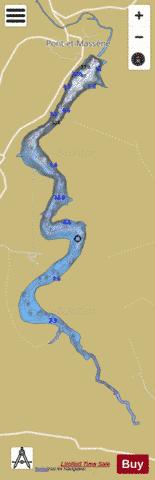 BARRAGE DE PONT depth contour Map - i-Boating App
