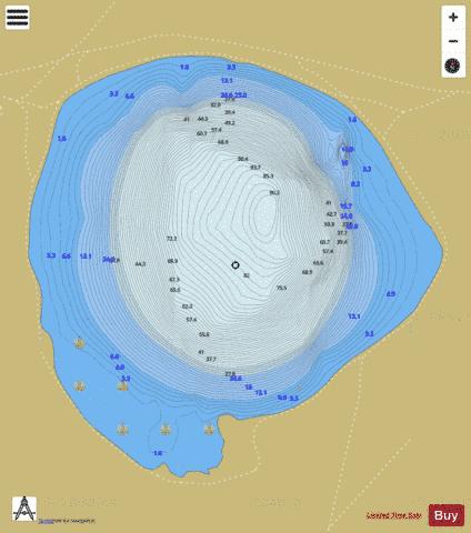 LAC DE SERVIERES depth contour Map - i-Boating App