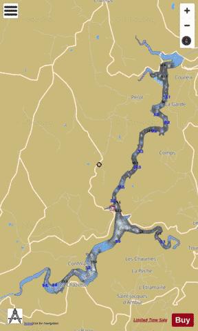 RETENUE DES FADES-BESSERVES depth contour Map - i-Boating App