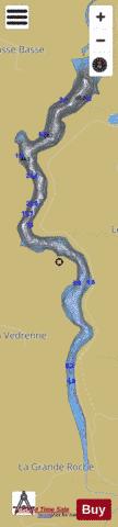 RETENUE DES COMBES depth contour Map - i-Boating App