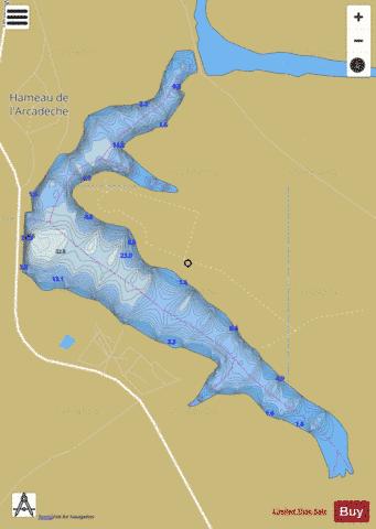 Lac de Thoux-Saint-Cricq depth contour Map - i-Boating App