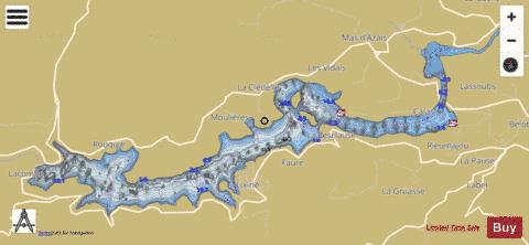 LAC DE LA RAVIEGE depth contour Map - i-Boating App