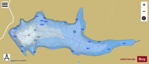 Lac du Brayssou depth contour Map - i-Boating App