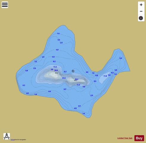 Lake Gynon depth contour Map - i-Boating App
