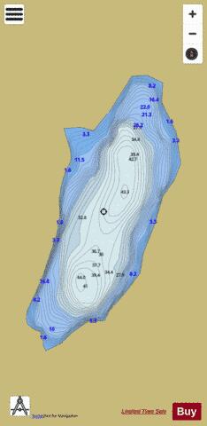 Big Fyrddon Lake depth contour Map - i-Boating App