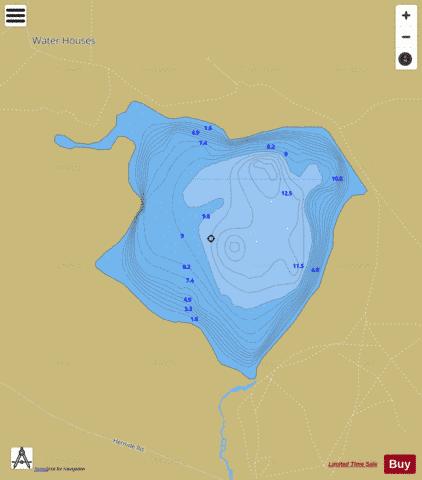 Malham Tarn depth contour Map - i-Boating App