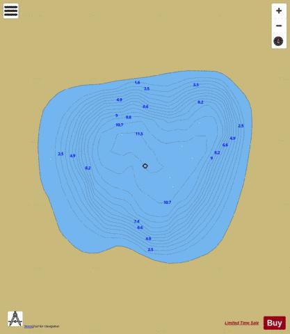 White Lough depth contour Map - i-Boating App