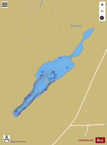 Ballybeg Lough depth contour Map - i-Boating App