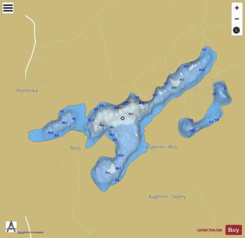 Dromore Lough depth contour Map - i-Boating App