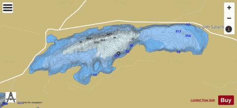 Garroman or Glendollagh Lough depth contour Map - i-Boating App