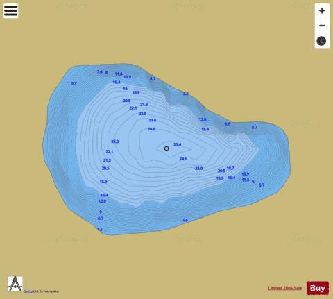 Burdautiers Lough depth contour Map - i-Boating App
