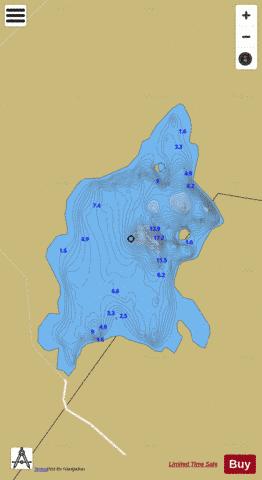 Vearty Lough depth contour Map - i-Boating App