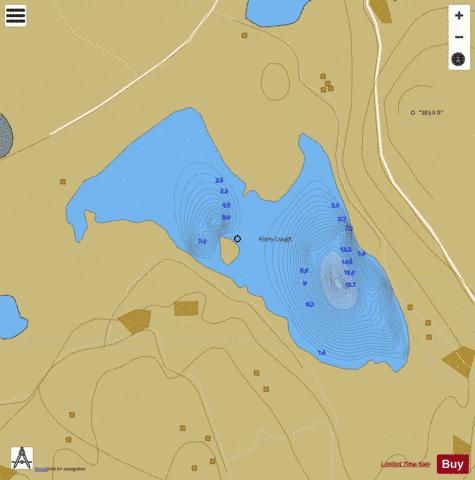 Kinny Lough depth contour Map - i-Boating App
