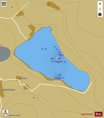 Shannagh ( Lough ) depth contour Map - i-Boating App