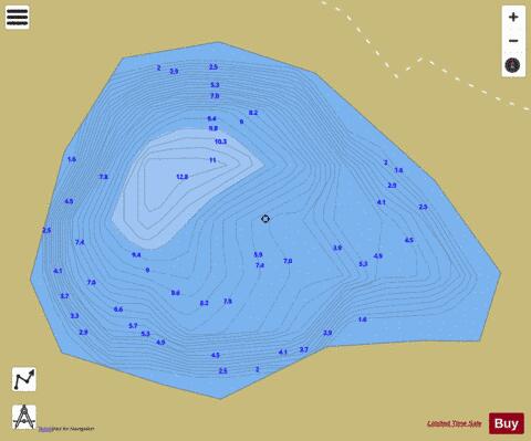 First Bellagarda Lake depth contour Map - i-Boating App