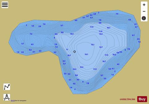 Second Bellagarda Lake depth contour Map - i-Boating App
