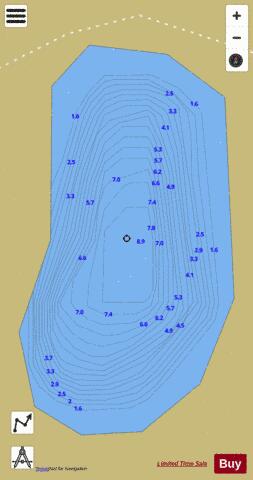 Third Bellagarda Lake depth contour Map - i-Boating App