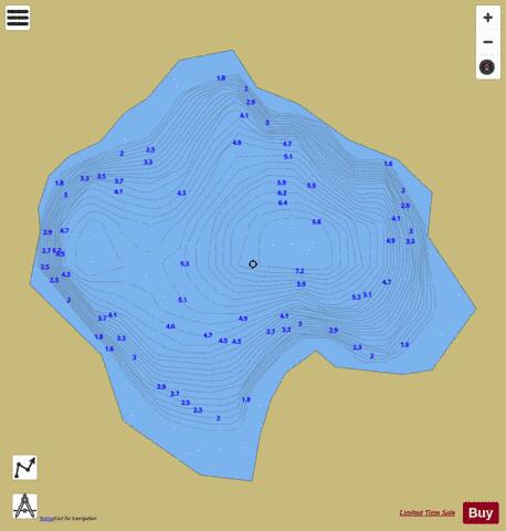 Lower Comba Lake depth contour Map - i-Boating App