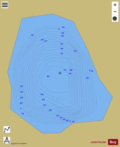 Dres Pond depth contour Map - i-Boating App