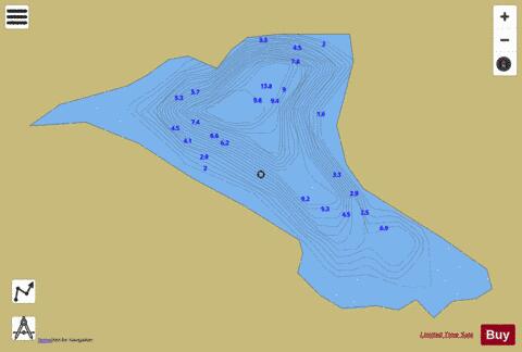 Second Ferauda Lake depth contour Map - i-Boating App