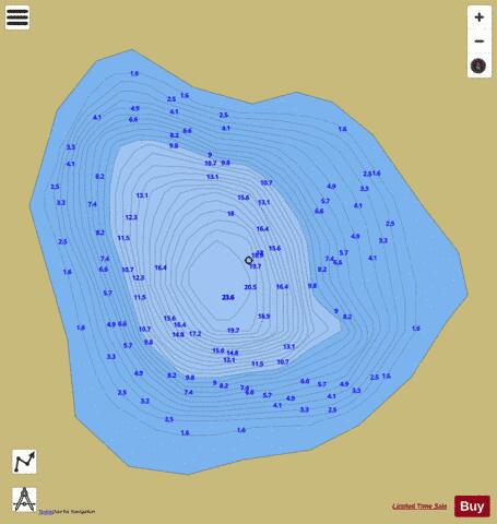 Lake Gias di Beu depth contour Map - i-Boating App
