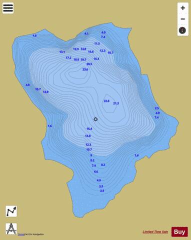 Upper Losere Lake depth contour Map - i-Boating App