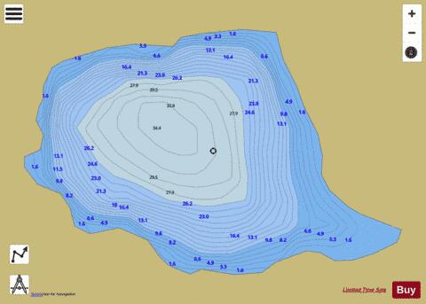 Lake Muanda depth contour Map - i-Boating App