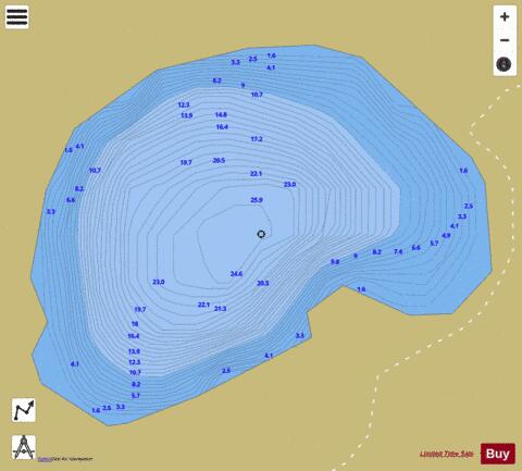 Lake Raté depth contour Map - i-Boating App