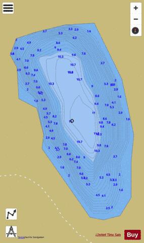 Lake Vernouille depth contour Map - i-Boating App