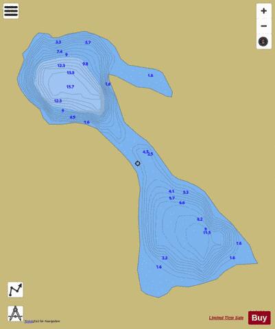 Lake Leser depth contour Map - i-Boating App