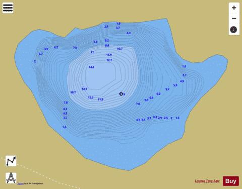 Lake Vallette depth contour Map - i-Boating App