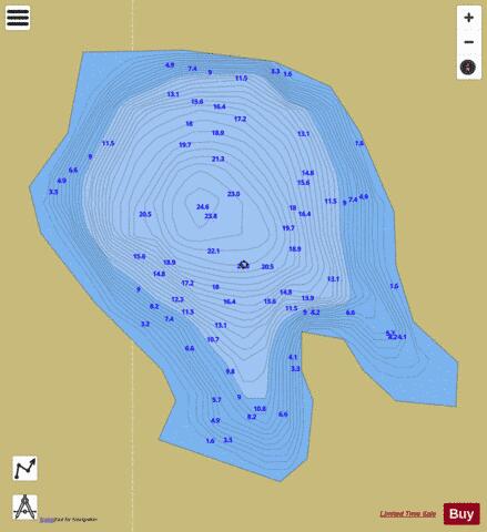 Upper Trebecchi Lake depth contour Map - i-Boating App