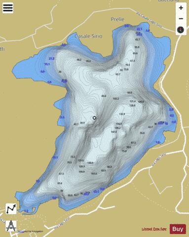Lago Sirio depth contour Map - i-Boating App