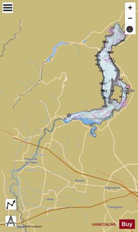 Lake Iseo depth contour Map - i-Boating App