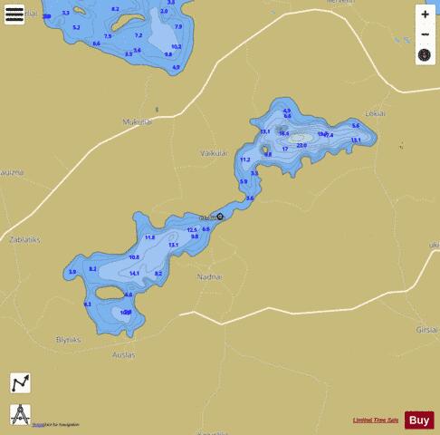 ez. Auslas depth contour Map - i-Boating App