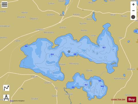 ez. Dysnai depth contour Map - i-Boating App
