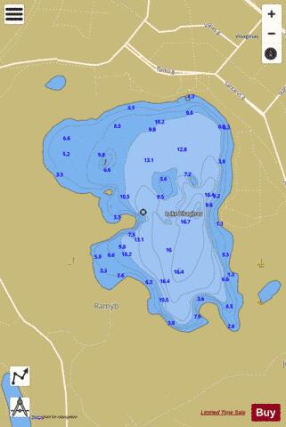 Lake Visaginas depth contour Map - i-Boating App