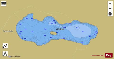 Vaikesas depth contour Map - i-Boating App