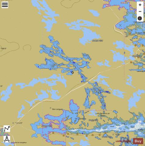 Loch Scadavay + Lochs Scadavay depth contour Map - i-Boating App