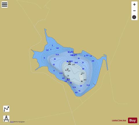 Holl Reservoir depth contour Map - i-Boating App