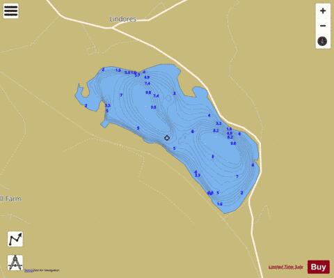 Lindores Loch (Tay Basin) depth contour Map - i-Boating App