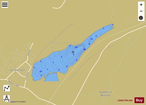 Castle Semple Loch (Clyde Basin) depth contour Map - i-Boating App