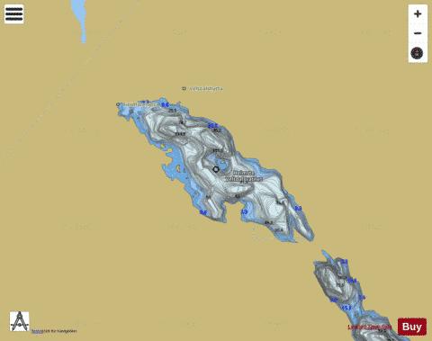Heimste Veltdalsvatnet depth contour Map - i-Boating App