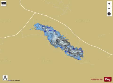 Skurdalsvatnet depth contour Map - i-Boating App