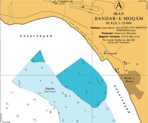 A Bandar-e Moqam Marine Chart - Nautical Charts App