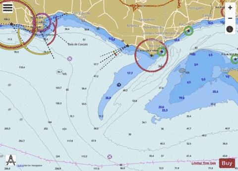 Entrance to Rio Tejo including Baia de Cascais Marine Chart - Nautical Charts App