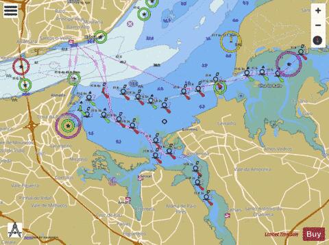 Lisboa Alcantara to Canal do Montijo Marine Chart - Nautical Charts App