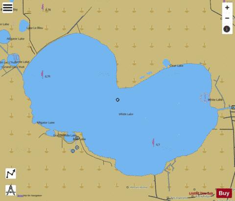 white lake marked fishing map Ships N 24h 