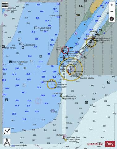 SOUTHWEST PASS Marine Chart - Nautical Charts App